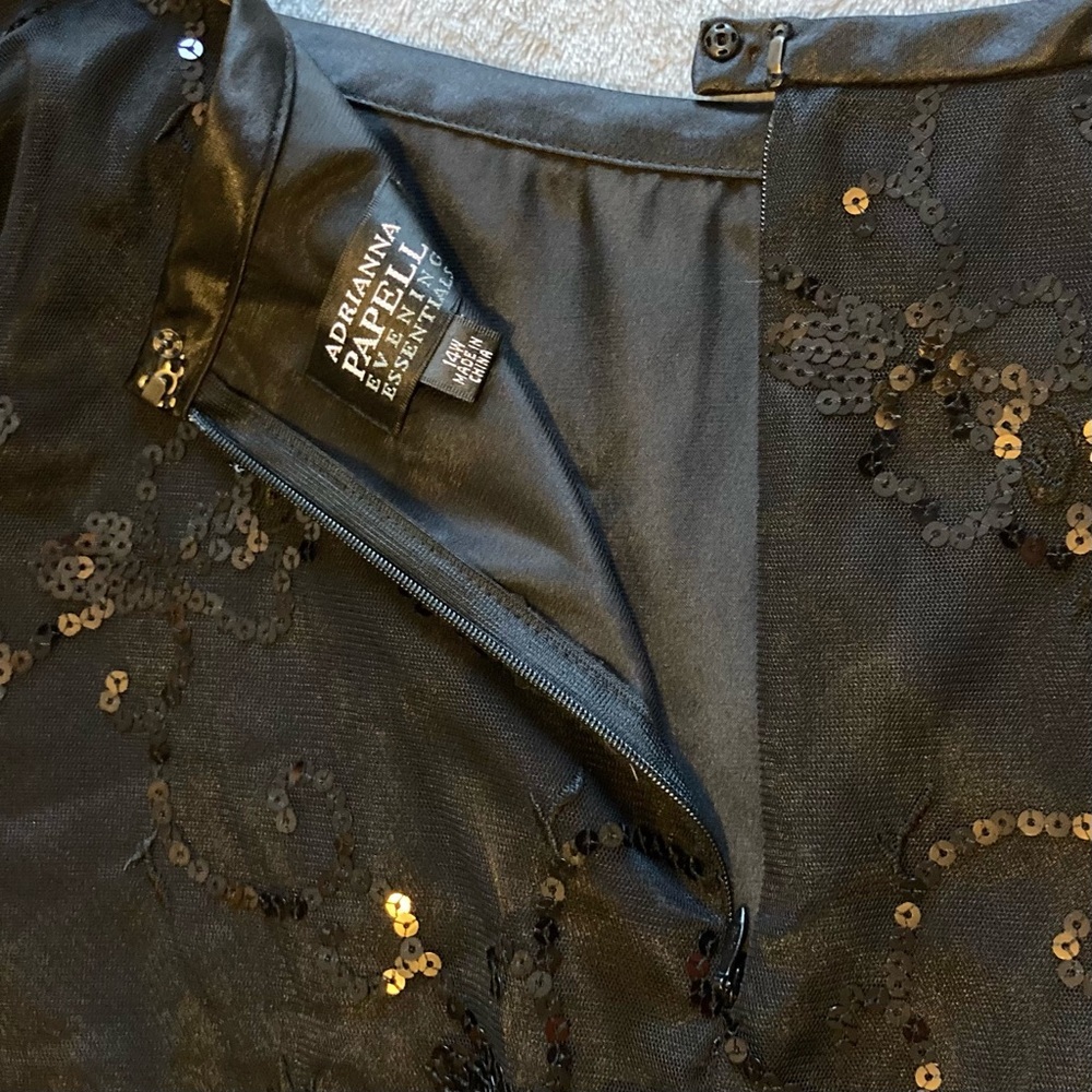 Adrianna‎ Papell Evening Essentials Black Sequin Midi Skirt - Picture 10 of 13